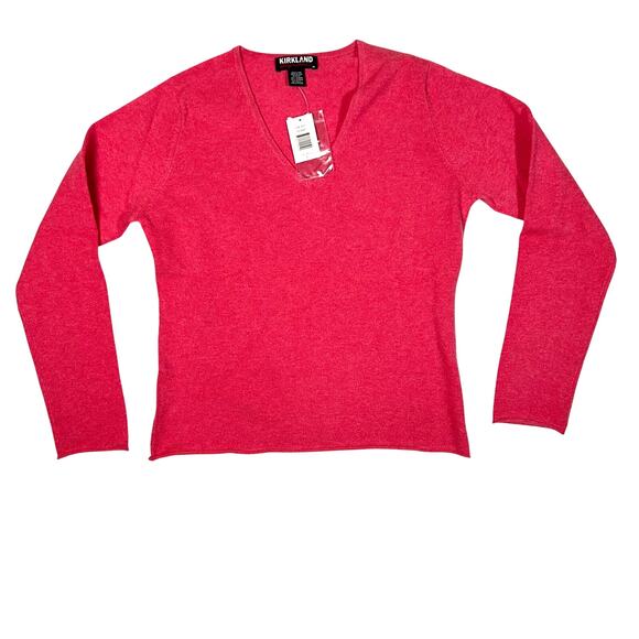 Kirkland Signature 100% Cashmere Sweater Womens Medium Pink Classic Career NEW - Picture 1 of 5
